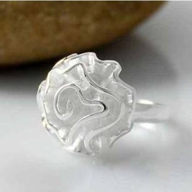 Hollow Out Rose Flower Silver Plated Ring