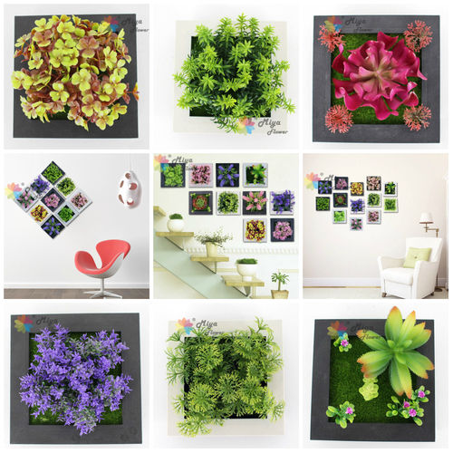 Moisture Proof Artificial Plastic Flowers & Plants Photo Frame For Wall Home Decoration