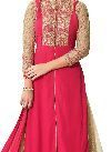 Beige and Pink Embroidered Palazzo Suit