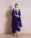 Embroidered Blue Georgette Party wear Salwar Suit