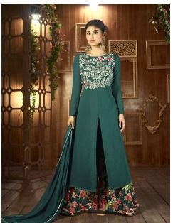 Green Palazzo Partywear Suit