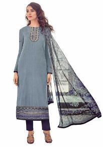 Grey Cotton Salwar Kameez