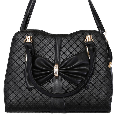 Schmick Black Pu Leather Bow Shoulder Bag Gender: Women