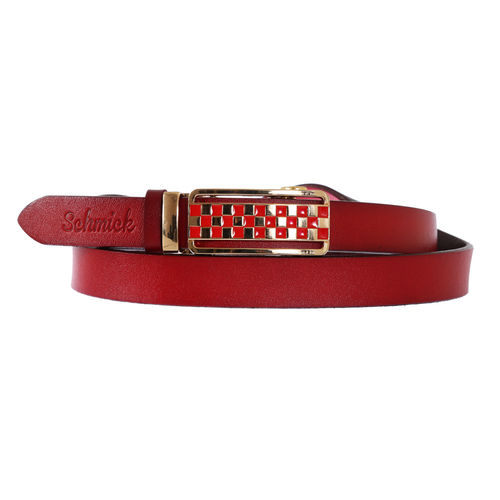 Schmick Red Leather Belt For Women