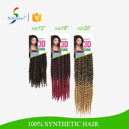 Weaving 3D Split Cubic Twist Synthetic Hair