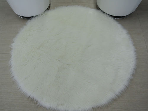 Any Color Round Faux Fur Rug