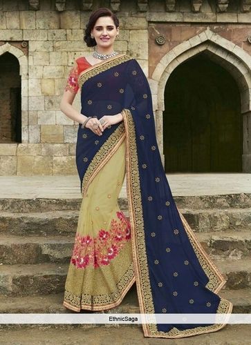 Navy Blue Designer Saree