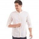 Men's Beige Nehru Collar Full Sleeve Shirt