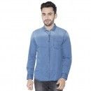 Navy Washed Denim Full Sleeve Men's Shirt