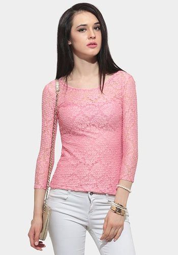 Soft Shell Lace Top - Pink
