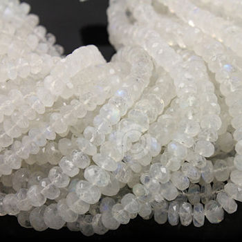 Rainbow Moonstone Faceted Rondelle Beads