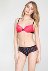 Infinity Lingerie - Cotton Blend, Size L/XL, Multicolor Print with Neon Lace, Elastic Waistband and Satin Bow Detail