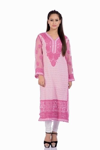 Jainas Lucknow Chikan Embroidered Kurti (DSC1057)