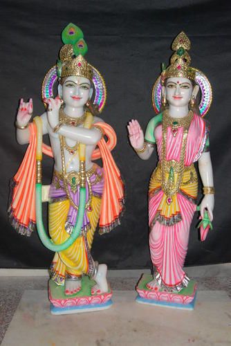 Lord Radha Krishna Marble Stone Sculpture