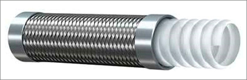 Corrugated Bore PTFE Hose - PTFE Corrugated Tube with SS 304 Braiding -73°C to 260°C Temperature Resistance for Aggressive Chemical Transfer