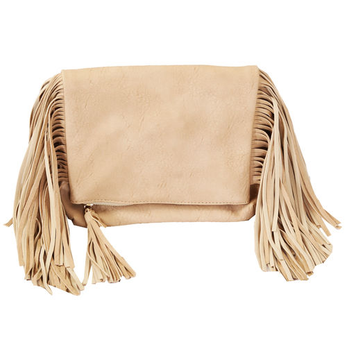 Schmick Apricot Pu Leather Fringe Bag Gender: Women