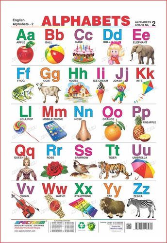 English Alphabets Wall Chart Both Side Laminated at Best Price in ...