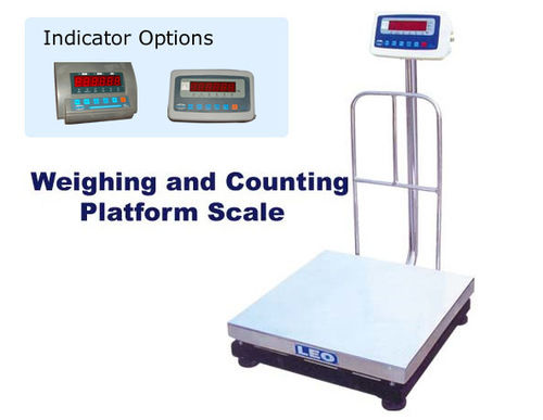 Weighing And Counting Platform Scale - 24bit Sigma Delta Converter, Programmable Piece Counting, Dual Accuracy Option, 35 Hours Battery Backup, Self Diagnostic Software