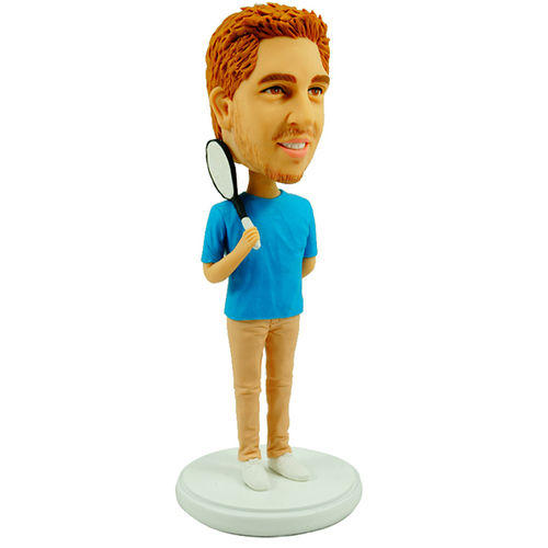 Your BobbleHead with a Tennis Racket