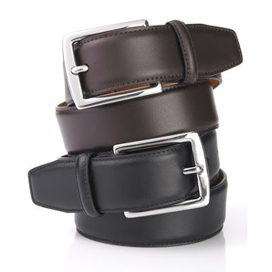 Pure Black And Brown Leather Belt