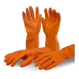 Orange Rubber Hand Gloves