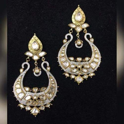 Diamond Polki Chand Bali