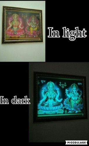 Plastic Glow-In-The-Dark Laxmi Ganesh Photo Frame