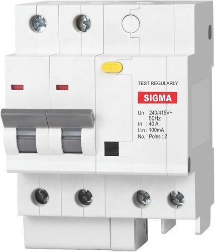 40 Ampere 50hz Frequency 240-415 Volt 2 Pole Rcbo Circuit Breaker