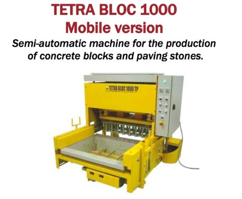 Fibre Disc Tetra Bloc 1000 Mobile Concrete Blocks Making Machine