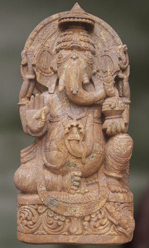 Wooden Ganesha Sculpture