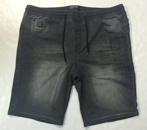 Men'S Grey Denim Jogger Short