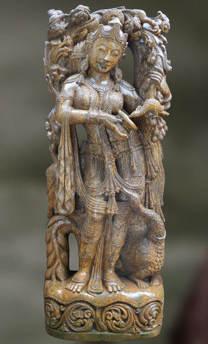 Sandstone Sculpture Karuna (The Bird And The Princess)