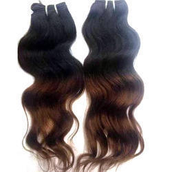 Two Tone Wavy Hair Extension Machine Weft