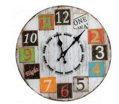 Colourful Numeric Round Glass Wall Clock