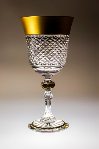 Set Of 6 Crystal Wine Goblet 24K Gold 220Ml Capacity: 220 Milliliter (Ml)