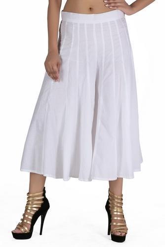 Women Short White Divided Skirt