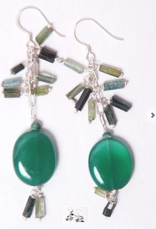 Emerland Green color Beaded elegant Earing set