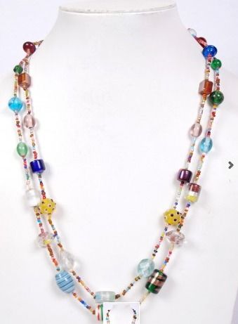 Multi Color and Multi String Shiny Necklace