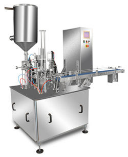 Automatic Cup Filling Machine - Stainless Steel, 500 Kg | 15-30 Cups/Minute, 1Hp Motor, +1% Filling Accuracy, Rotary 8-Stational Operation, PLC Control