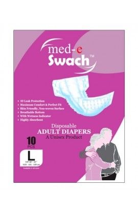 Med Swach डिस्पोजेबल यूनिसेक्स एडल्ट डायपर, लार्ज 