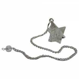 Handmade Traditional Sphatik Crystal Stone Reiki Healing Star Pendulum