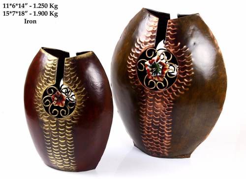 Hand Painted Iron Vase