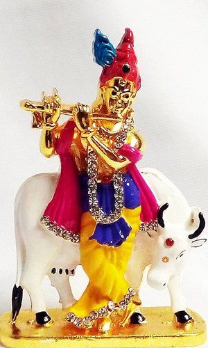 Beautiful Bansi Wale Krishna With Holy Cow