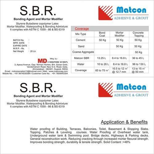 S. B. R. Bonding Agent And Waterproofing Coating