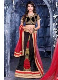 Black Color Net Designer Lehenga