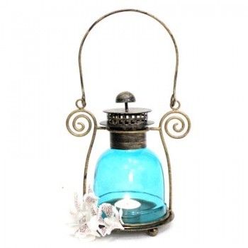 Blue Glass Lantern