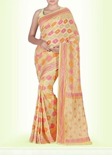 Any Color Fab Banarasi Pallu Work Designer Saree