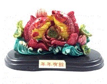 Pair Of Carp Fishes In Lotus Pond
