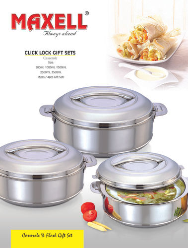 Stainless Steel Casserole (Click Lock)