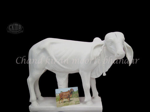 Cow White Marble Statue